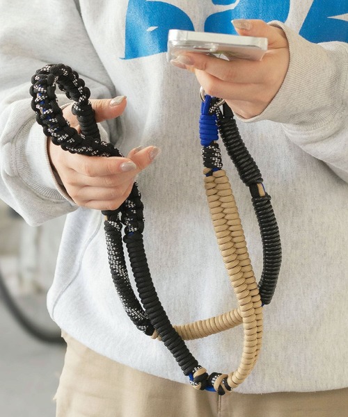 Á SCENE スマホショルダーストラップ シルバー ブラック グレー A SCENE Design paracord shoulder エーシーン デザインパラ