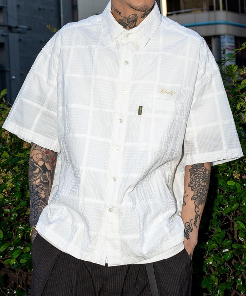 Subciety（サブサエティ） シャツ 半袖 Patch work shirt メンズ