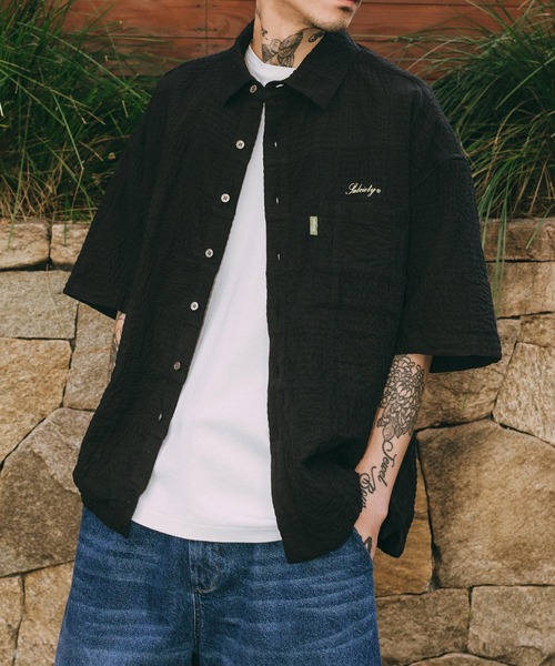 Subciety（サブサエティ） シャツ 半袖 Patch work shirt メンズ