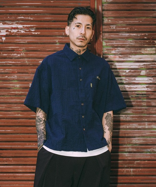 Subciety（サブサエティ） シャツ 半袖 Patch work shirt メンズ