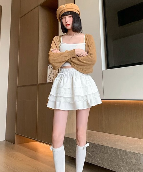 WESTSEA（ウエストシー） スカート フリル レース付 ティアード