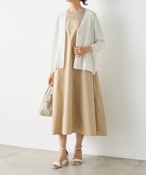 BEARDSLEY ワンピース NEWカットコンビフレアワンピース