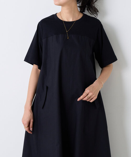 BEARDSLEY ワンピース NEWカットコンビフレアワンピース