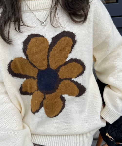 「nemne store」 長袖ニット フリー アイボリー レディース_画像4