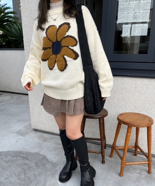 「nemne store」 長袖ニット フリー アイボリー レディース_画像5