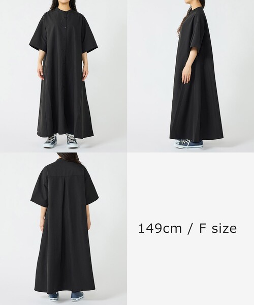 FREAK'S STORE シャツワンピース マオカラー ショートスリーブ