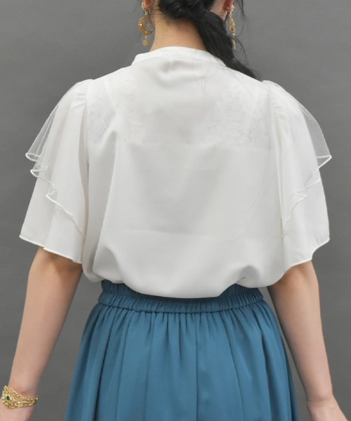 axes femme POETIQUE ブラウス シャツ フリル袖半袖ブラウス