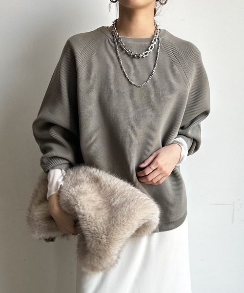 「DouDou」 長袖ニット FREE グレー レディース