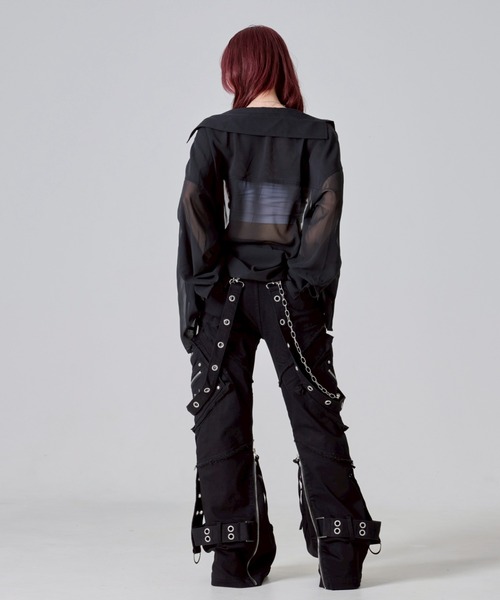 ブラウス シャツ 「REFLEM/レフレム」カーゴポケット付きシアーシャツ レディース メンズ REFLEM ブラウス シャツ 「REFLEM/レフレム」カーゴポケット付き