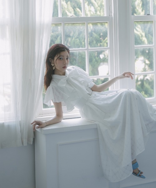 And Couture ワンピース シアーチェックフリルリボンワンピース And Couture ワンピース シアーチェックフリルリボンワンピース