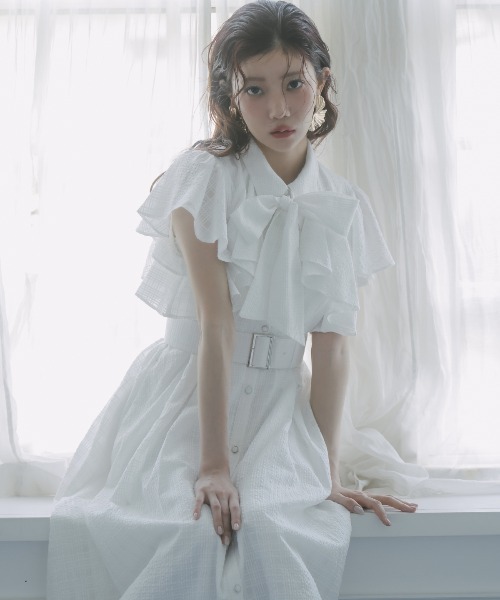 And Couture ワンピース シアーチェックフリルリボンワンピース And Couture ワンピース シアーチェックフリルリボンワンピース