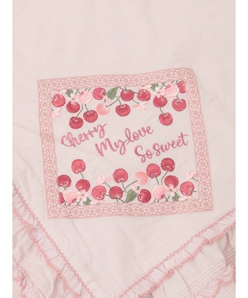 ピンクハウス　チェリー刺繍　大判ストール PINK HOUSE ストール マフラー チェリー刺繍使いストール