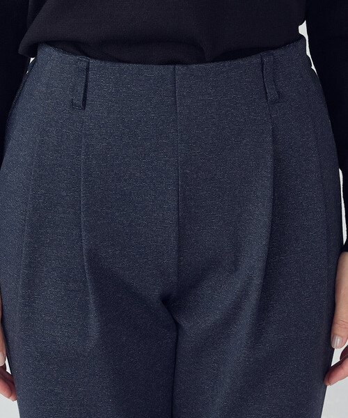 セレモニースーツ スラックス パンツ 「ウォッシャブル」メランジジャージ＆ナイロンレーヨンポンチ　テーパードパンツ レディース