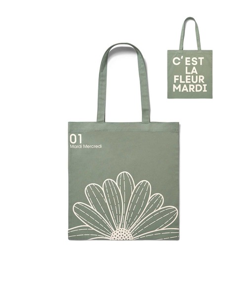 Mardi Mercredi 花柄トートバッグ　フラワープリント エコバッグ Mardi Mercredi 花柄トートバッグ フラワープリント エコバッグ