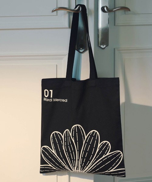 Mardi Mercredi エコバッグ CANVAS BAG FLOWER : ZOZOTOWN Yahoo