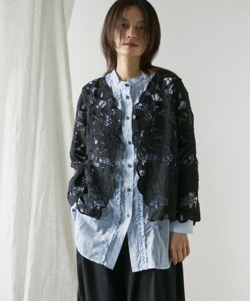 ブラウス シャツ ミニフリルシアーシャツ レディース