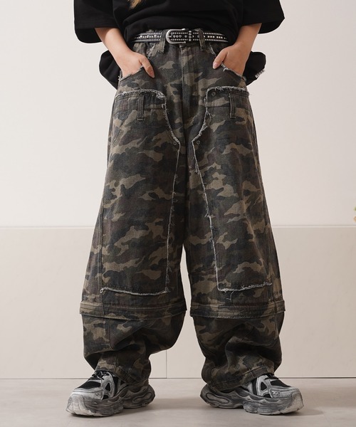 パンツ MAZZ waxed black camo double knees Sniper Camo Double Knee