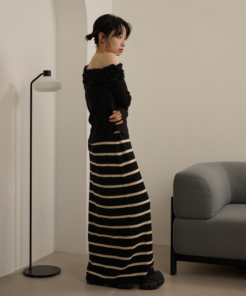 tシャツ frill neck one shoulder tops /フリルネックワンショルダー