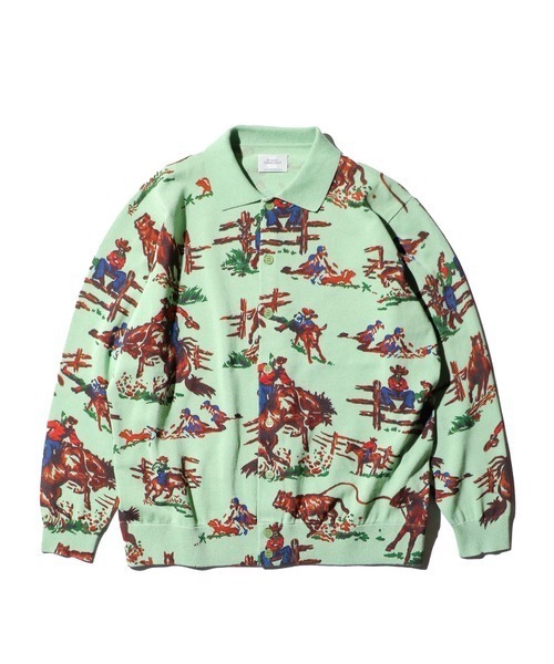TOWNCRAFT（タウンクラフト） ポロシャツ PRINTED POLO CARDIGAN