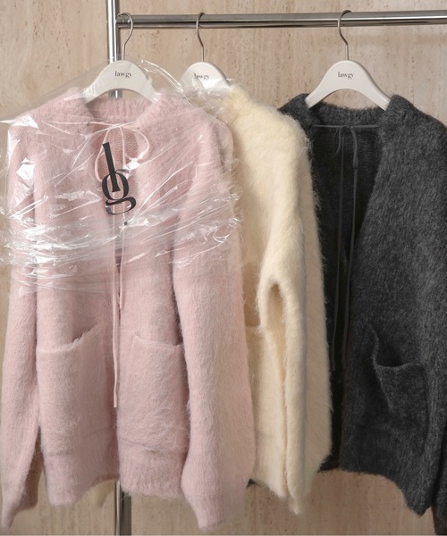 【lawgy】 fluffy soft touch knit cardigan lawgy（ラウジー） カーディガン fluffy soft touch knit cardigan