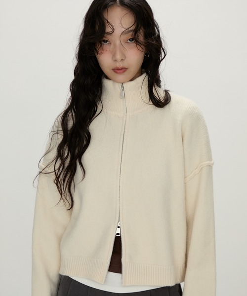 未使用 タグ付 JUN&ROPE モックネックニット レディース S 定価2万円 NUJOH パーカー Zip Mock Neck Knit Pullover /ジップモックネック