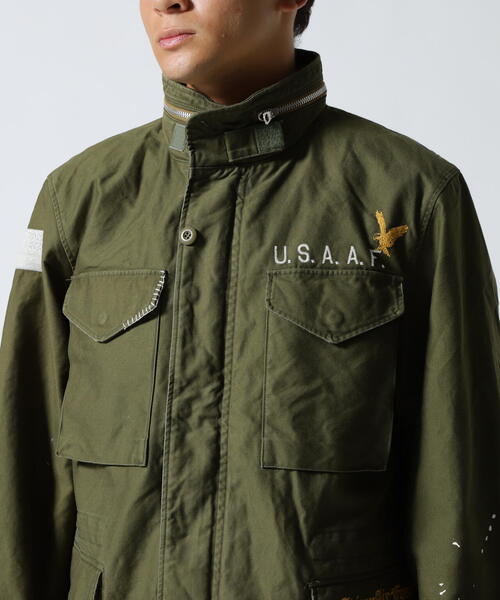 ミリタリージャケット モッズコート WASHED M-65 EMB CUSTOM JACKET / ウォッシュド M-65 エンブロイダリー カスタムの画像