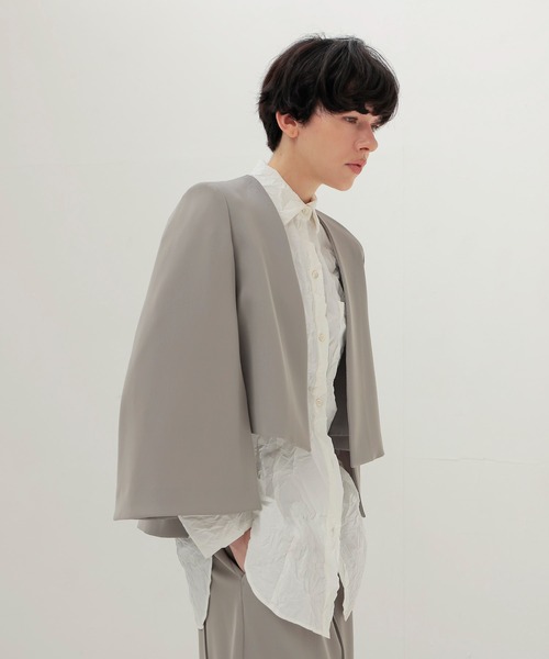 ジャケット ノーカラージャケット slit sleeve cape jacket(スリットスリーブケープジャケット) レディースの画像