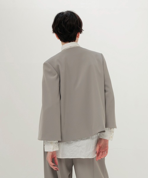ジャケット ノーカラージャケット slit sleeve cape jacket(スリットスリーブケープジャケット) レディースの画像