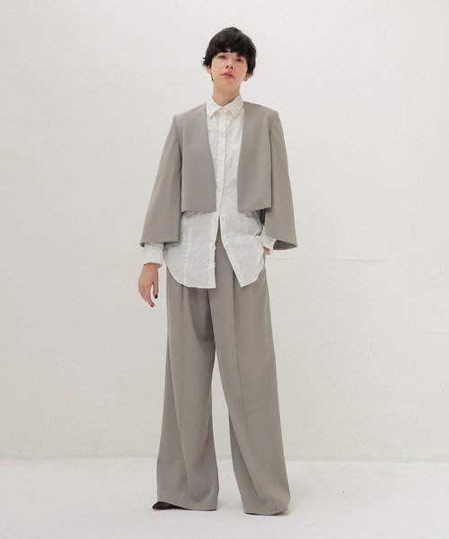 ジャケット ノーカラージャケット slit sleeve cape jacket(スリットスリーブケープジャケット) レディースの画像