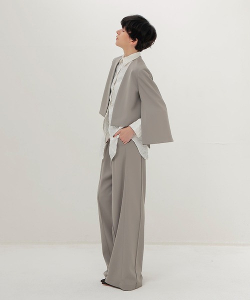 ジャケット ノーカラージャケット slit sleeve cape jacket(スリットスリーブケープジャケット) レディースの画像