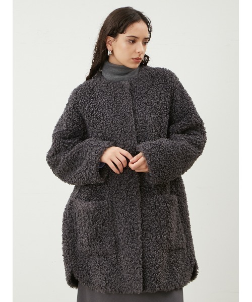 Mila Owen（ミラオーウェン） ノーカラーコート 1 ホワイト レディース