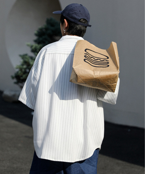 「neos」 7分袖シャツ X-LARGE チャコールグレー メンズ_画像4
