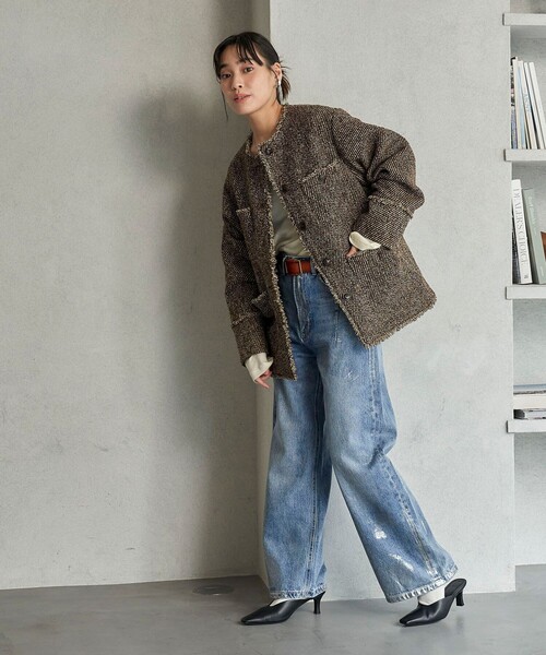「FREAK'S STORE」 デニムパンツ MEDIUM ライトブルー レディース_画像4