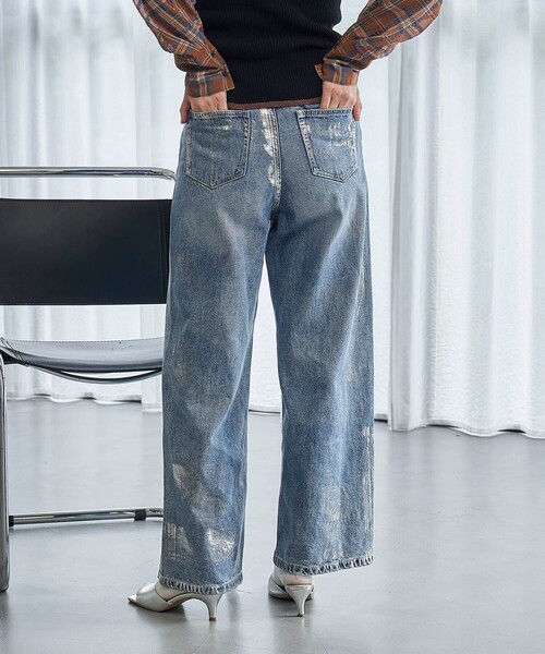 「FREAK'S STORE」 デニムパンツ MEDIUM ライトブルー レディース_画像7