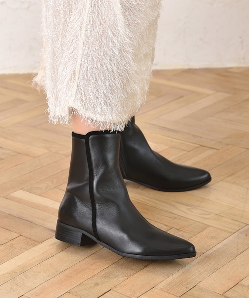 「ALPHA CUBIC」 ショートブーツ L ブラック レディース_画像7