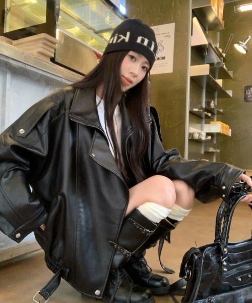 DEVICE（デバイス） レザージャケット ライダース フェイクレザー