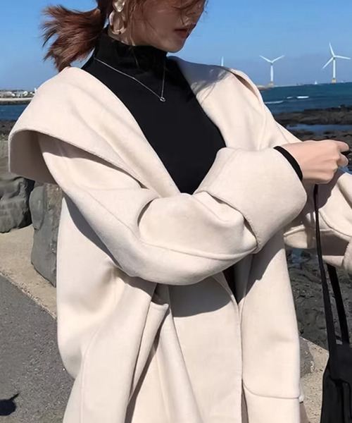 「Doula Doula」 「Bifrost」チェスターコート M チャコールグレー レディース_画像3