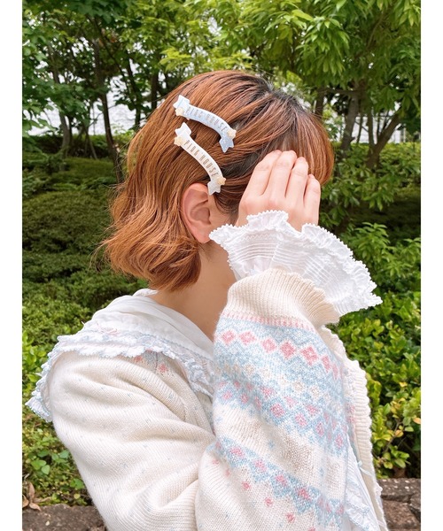 PINK HOUSE（ピンクハウス） カーディガン 星柄編み込みニット