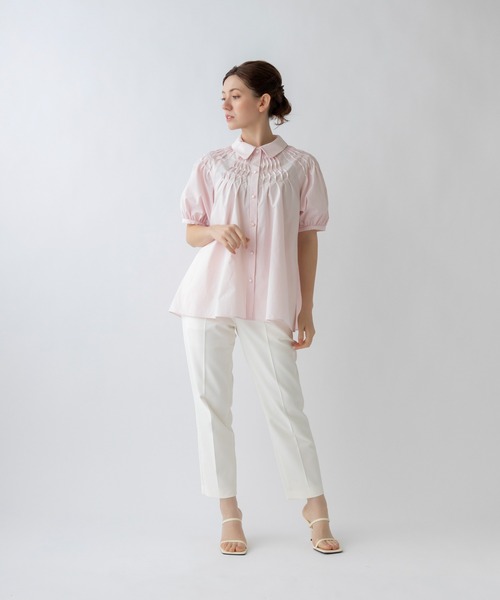 「Sono」 半袖シャツ 1 ネイビー レディース_画像4