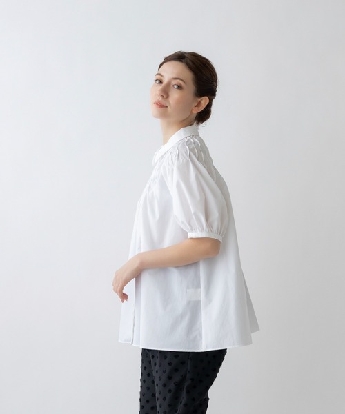 「Sono」 半袖シャツ 1 ネイビー レディース_画像5