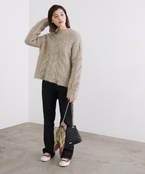 「MADEMOISELLE ROPE'」 長袖ニット 38 グレー レディース_画像2