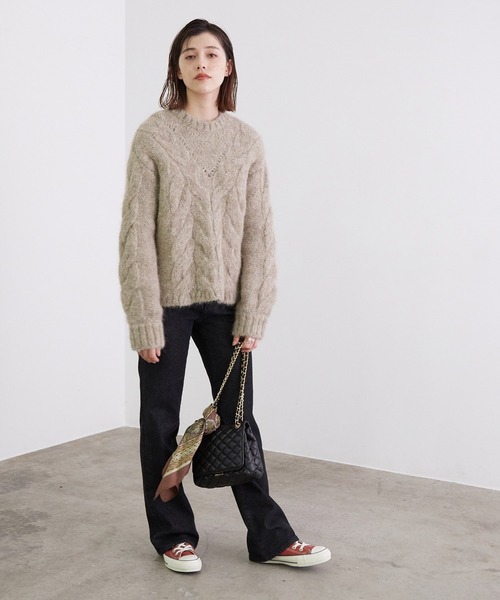 「MADEMOISELLE ROPE'」 長袖ニット 38 グレー レディース_画像5