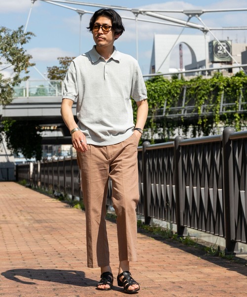 「URBAN RESEARCH ROSSO MEN」 半袖ニット LARGE ライトグレー メンズ_画像2