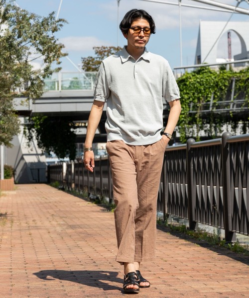 「URBAN RESEARCH ROSSO MEN」 半袖ニット LARGE ライトグレー メンズ_画像8