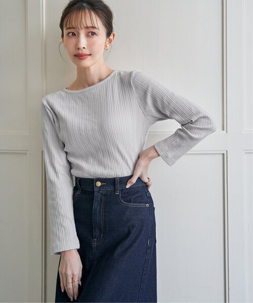 ikka（イッカ） tシャツ ストライプジャガードプルオーバー レディース