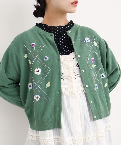 【新品⭐︎タグ付き】アトリエドゥサボン リースの材料 カーディガン 新品⭐︎タグ付き】アトリエドゥサボン リースの材料 カーディガン