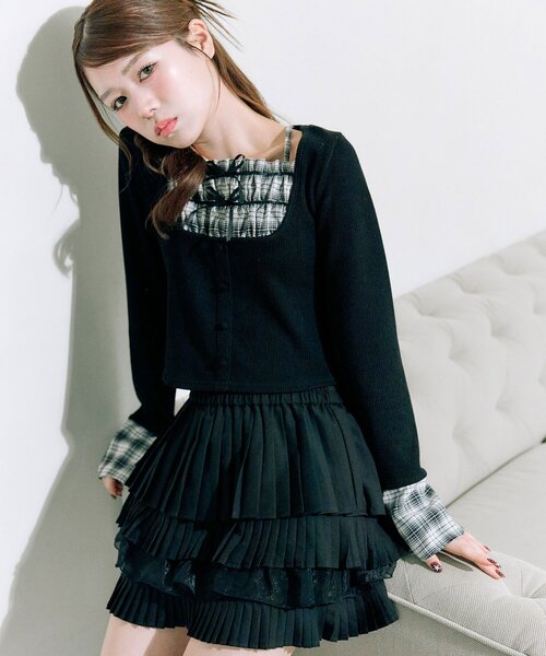 OLIVE des OLIVE（オリーブデオリーブ） tシャツ レイヤードトップス 