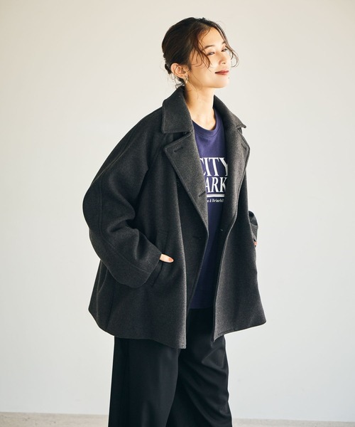 studio CLIP（スタディオクリップ） ピーコート - ネイビー レディース