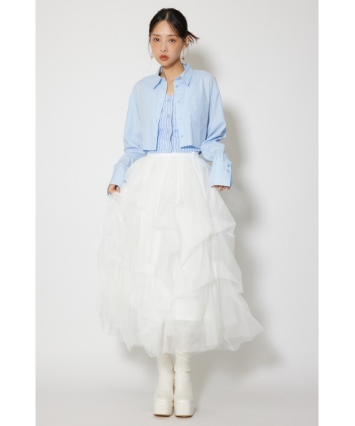 rienda（リエンダ） スカート ランダムタックチュールスカート(1) 春服