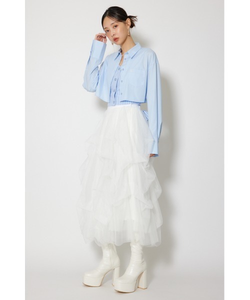 rienda（リエンダ） スカート ランダムタックチュールスカート(1) 春服
